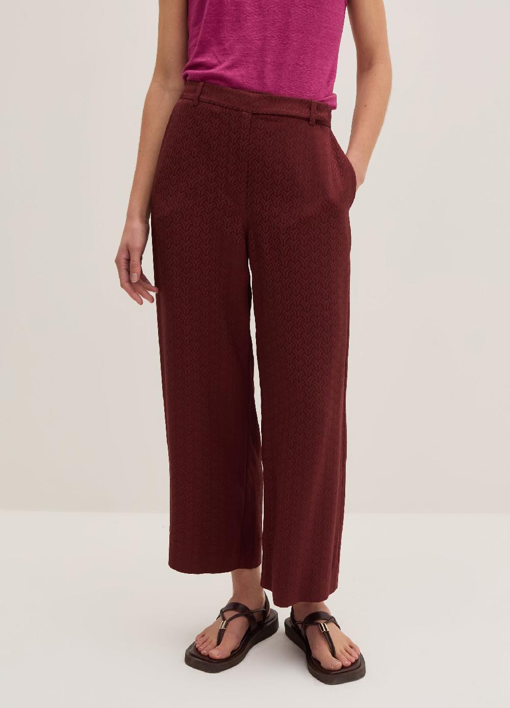 Stefanel Pantalone Wide Leg In Viscosa Jacquard