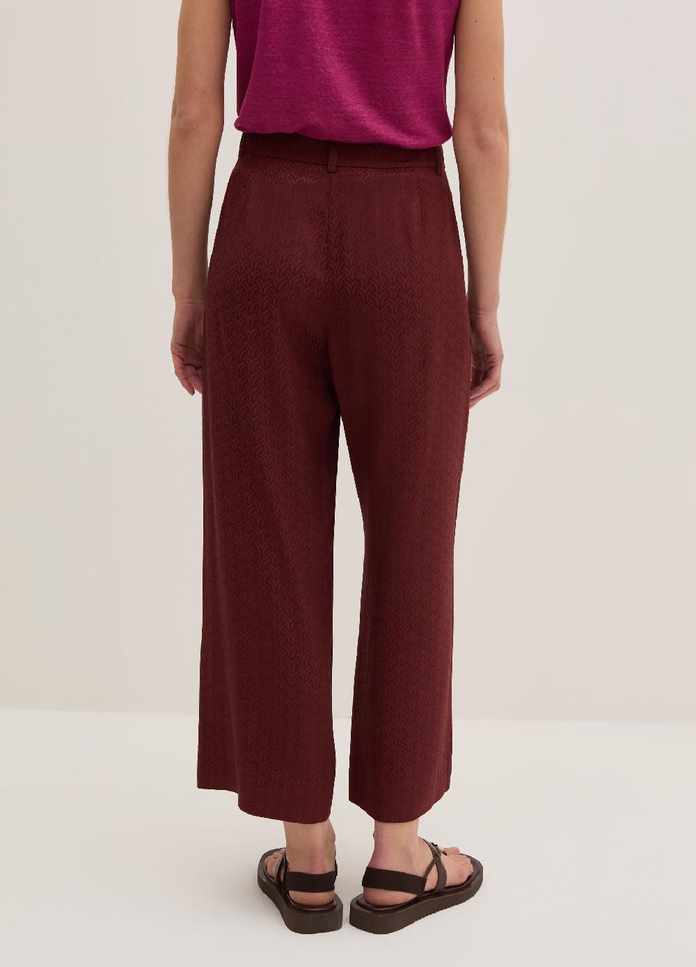 Stefanel Pantalone Wide Leg In Viscosa Jacquard