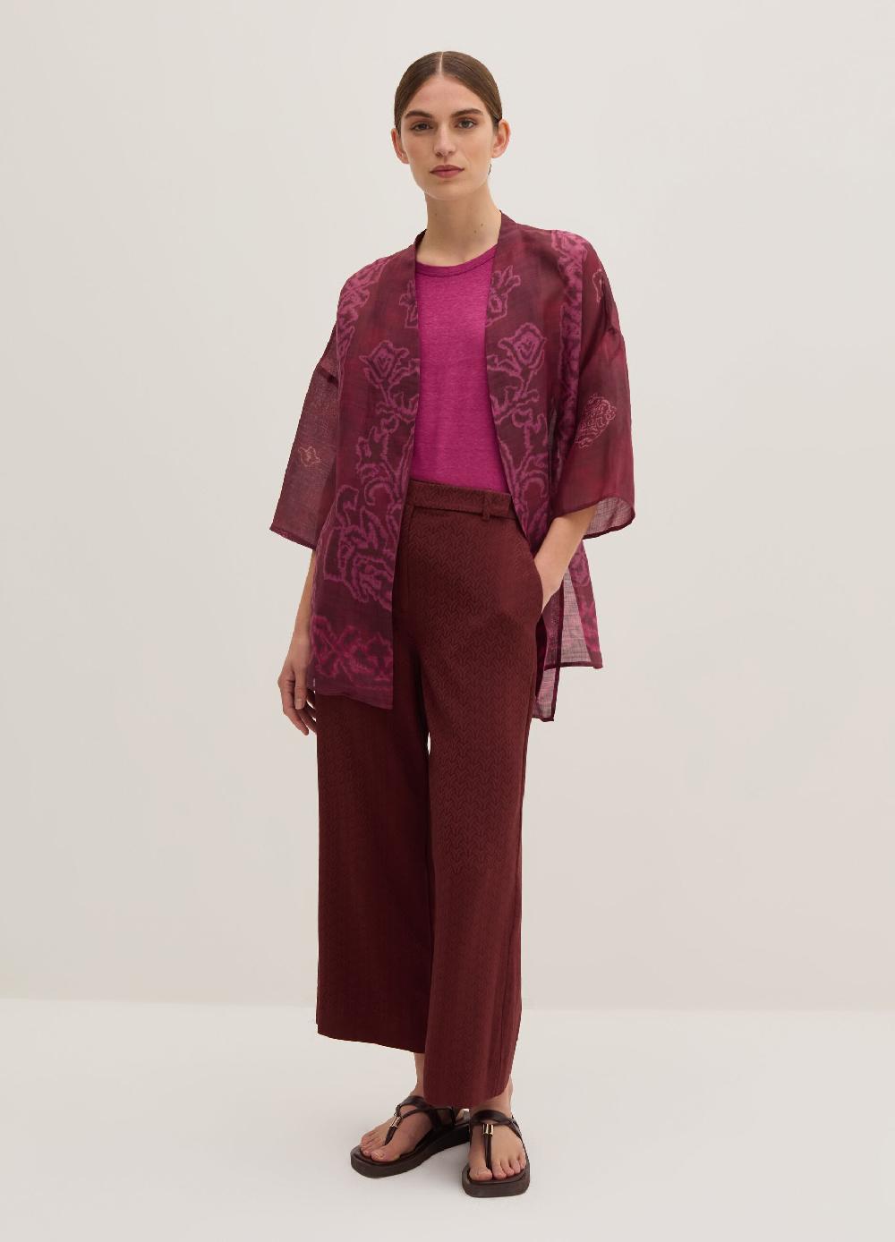 Stefanel Pantalone wide leg in viscosa jacquard