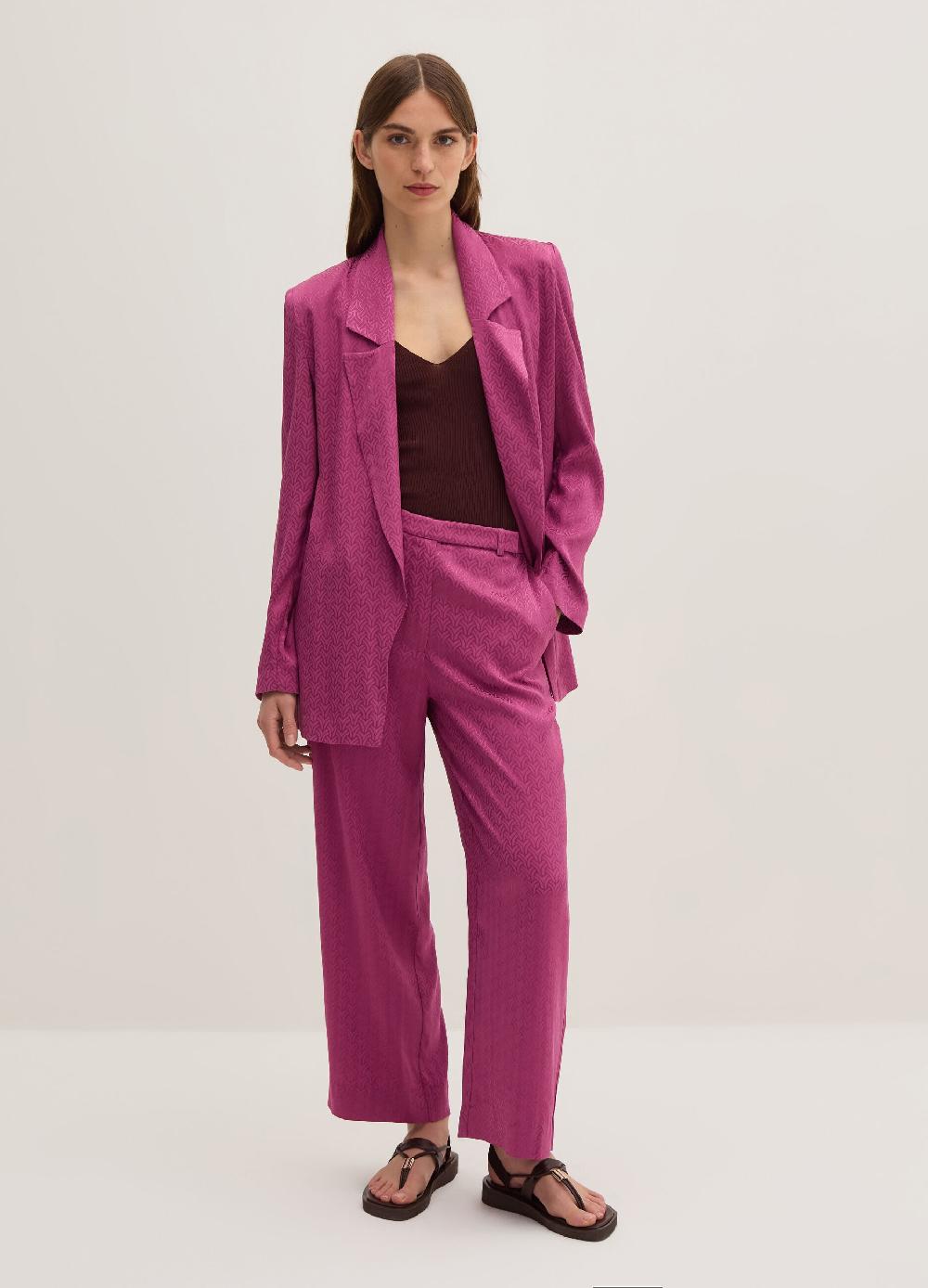 Stefanel Pantalone wide leg in viscosa jacquard