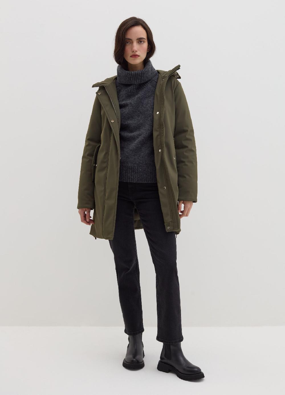 Stefanel Parka In Tessuto Tecnico Con Cappuccio