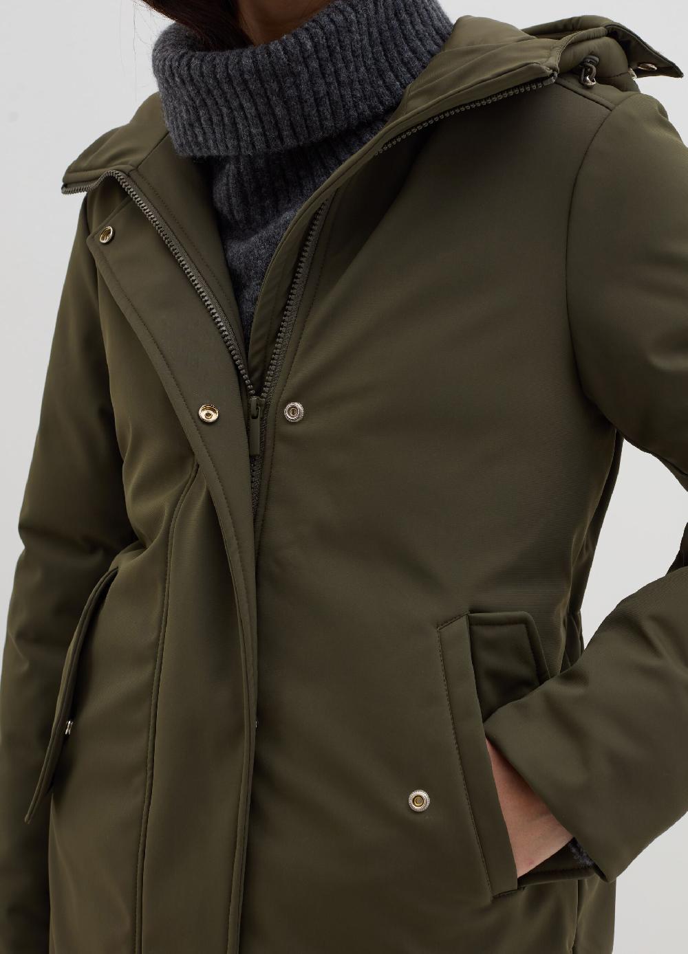 Stefanel Parka In Tessuto Tecnico Con Cappuccio