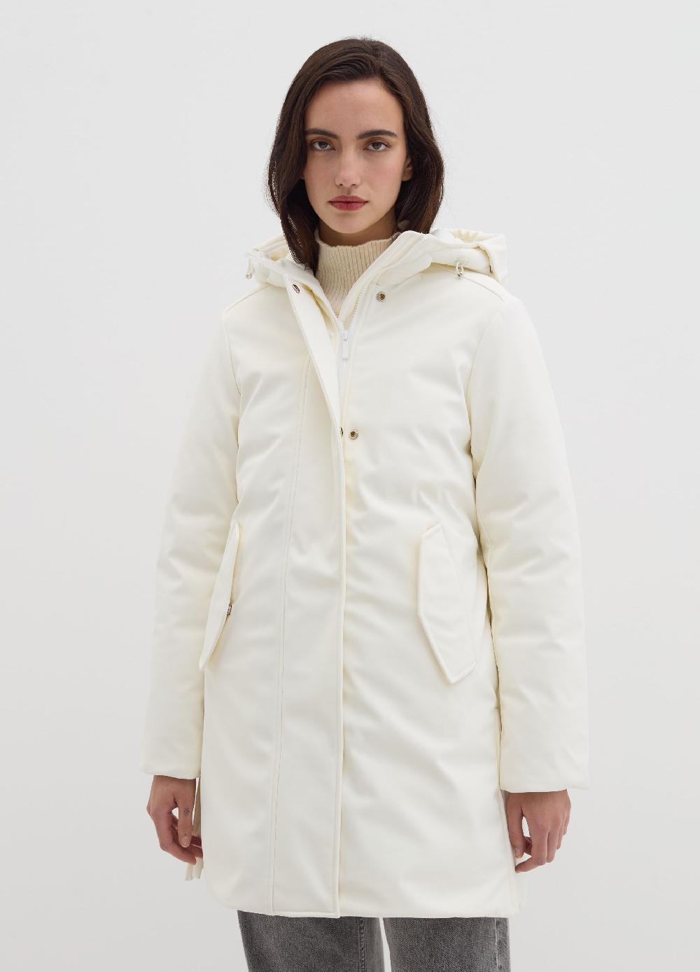 Stefanel Parka In Tessuto Tecnico Con Cappuccio