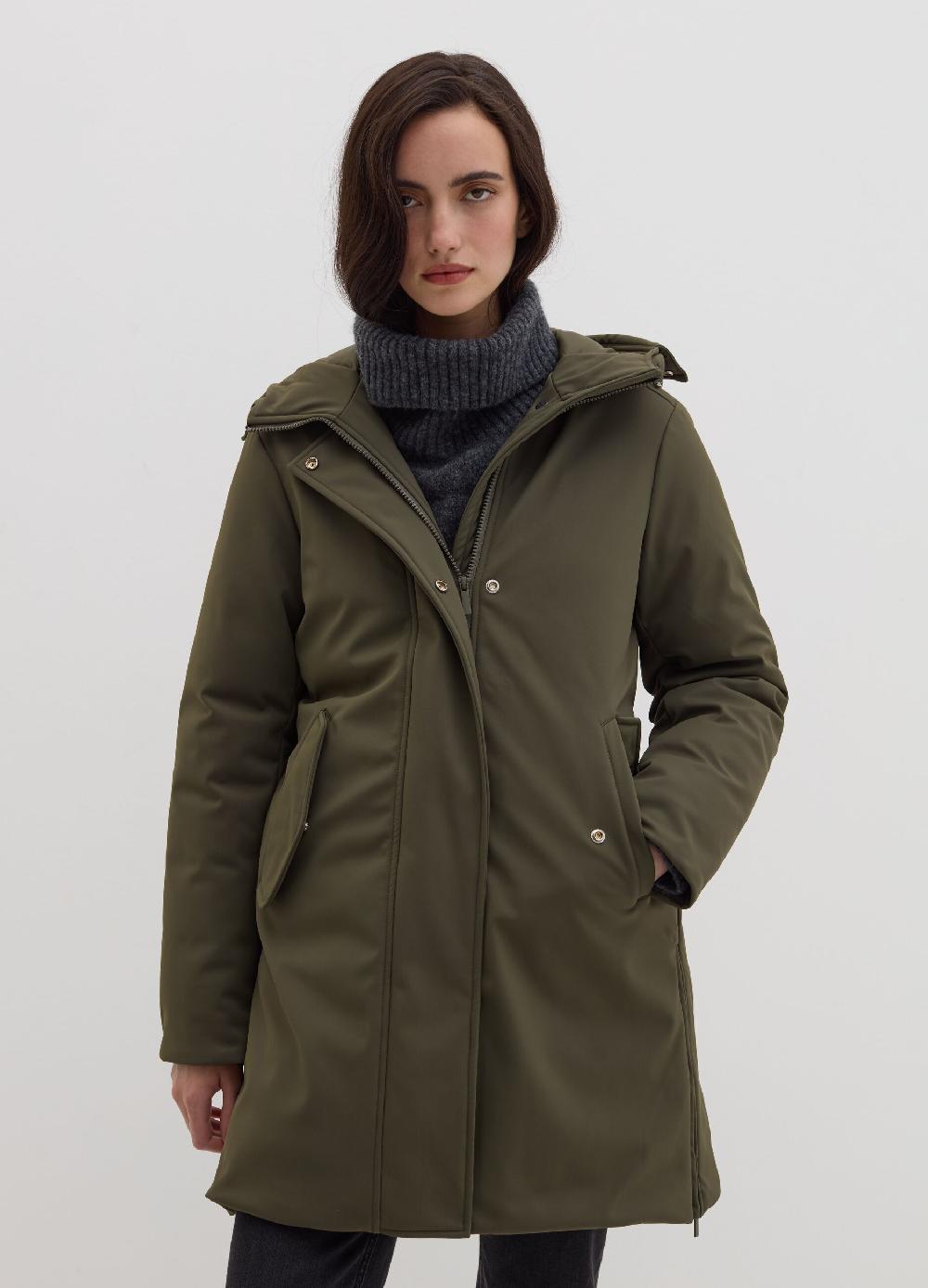 Stefanel Parka in tessuto tecnico con cappuccio