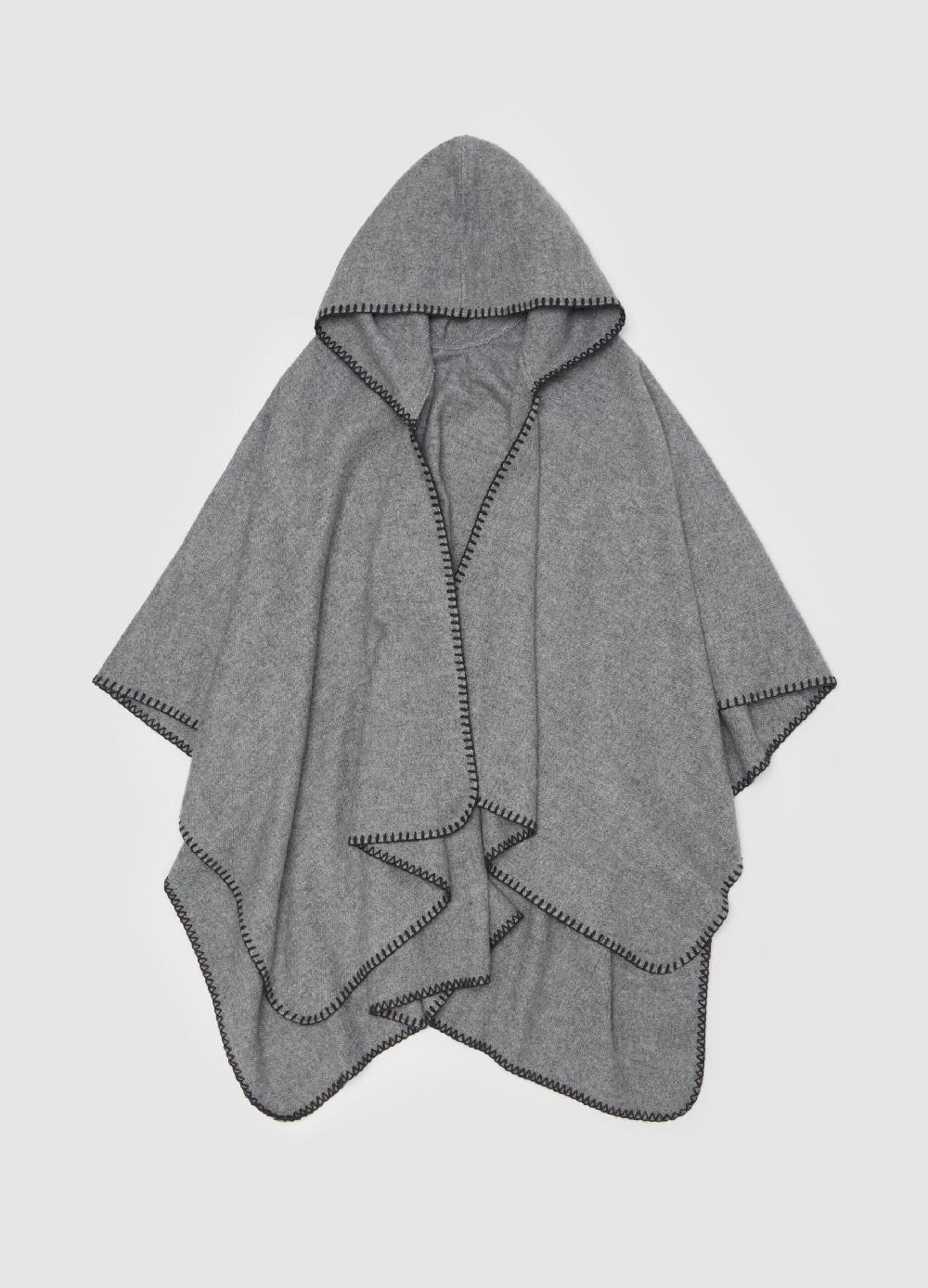 Stefanel Poncho Aperto Con Cappuccio