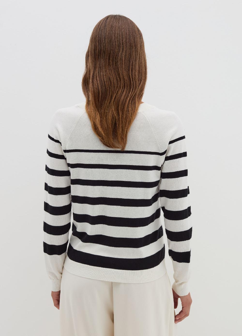 Stefanel Pullover A Righe Con Scollo A V