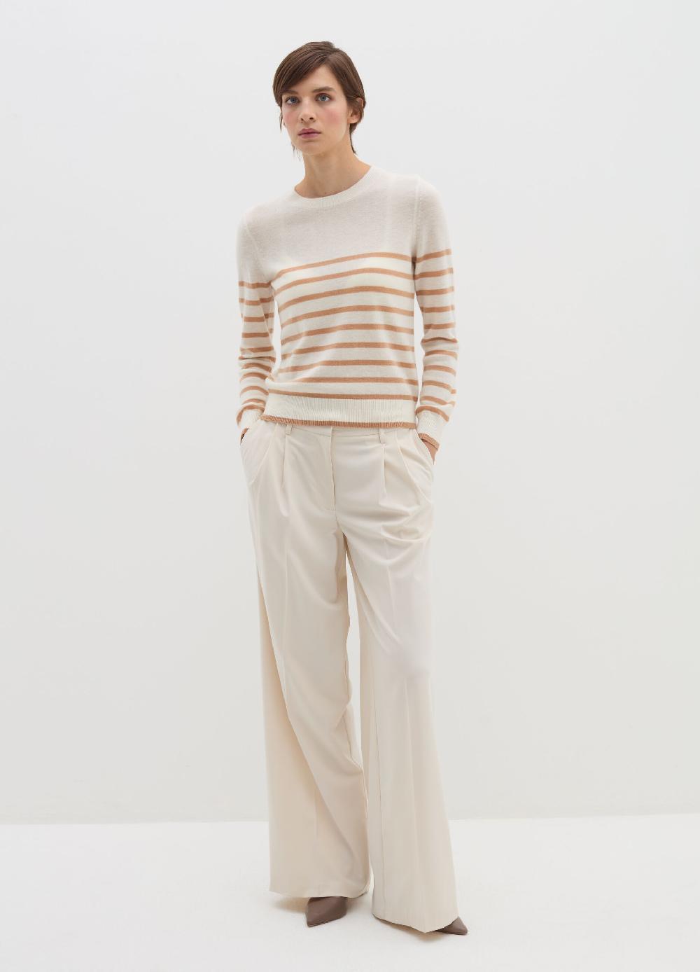 Stefanel Pullover a righe in lana cardata