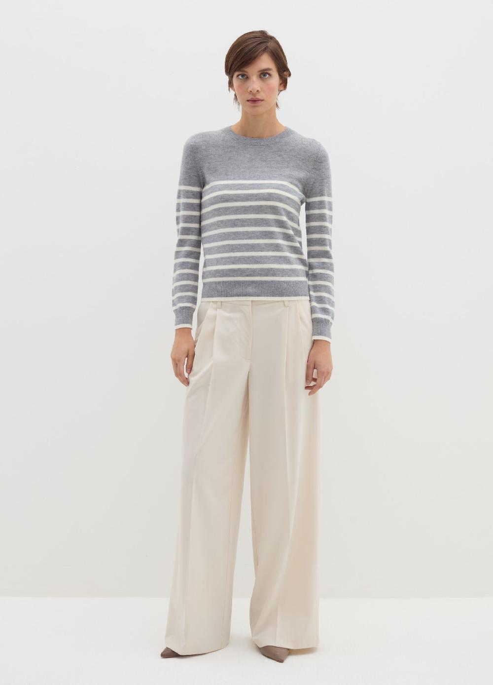 Stefanel Pullover a righe in lana cardata