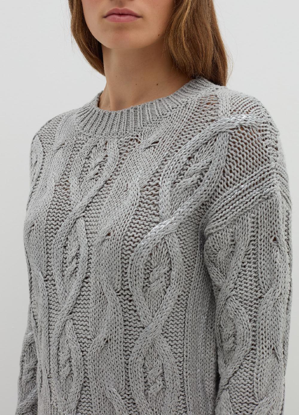 Stefanel Pullover A Treccia In Misto Cotone