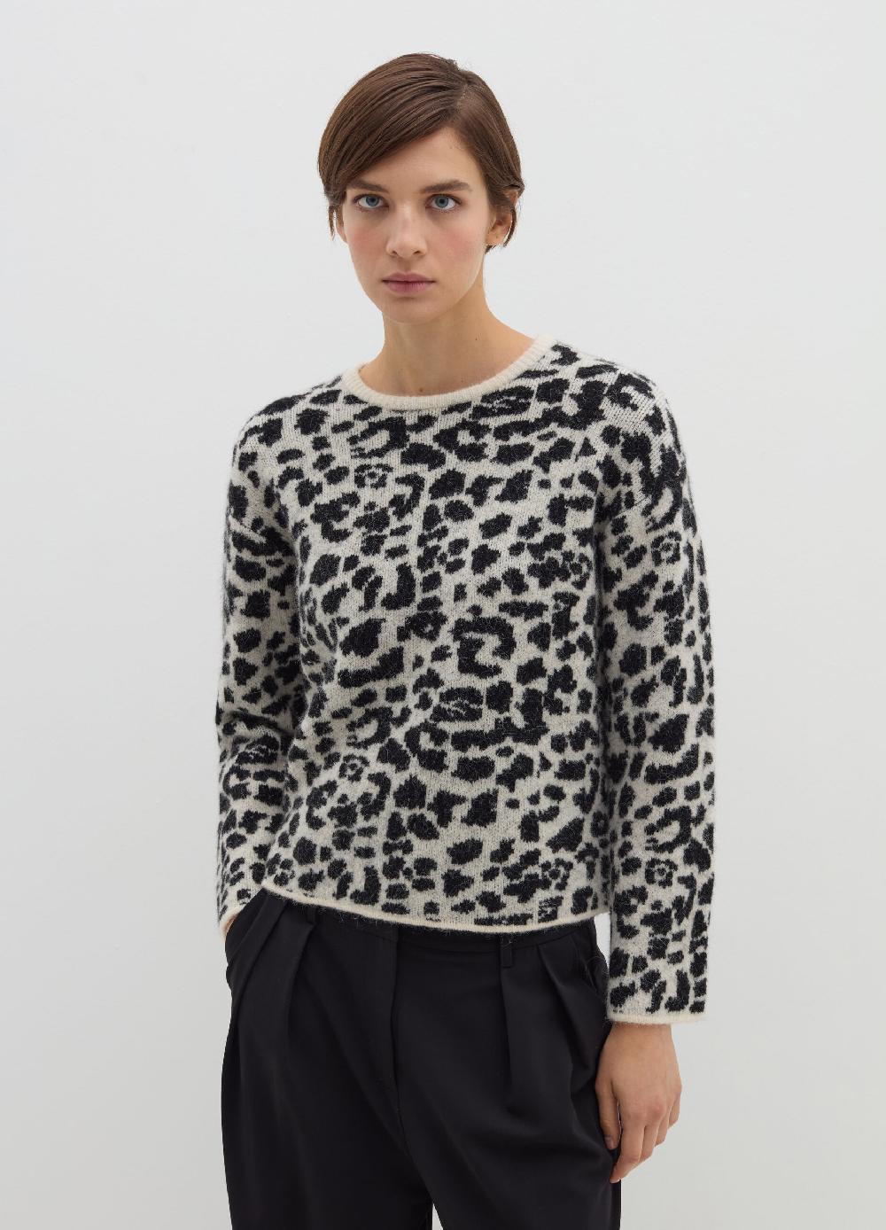 Stefanel Pullover Con Disegno Jacquard Animalier