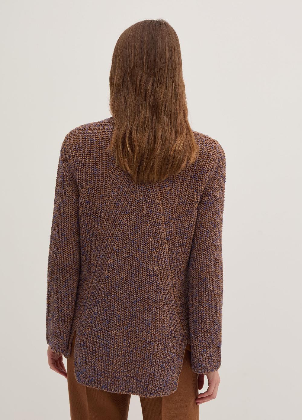 Stefanel Pullover Con Fantasia Bicolore Scollo A V