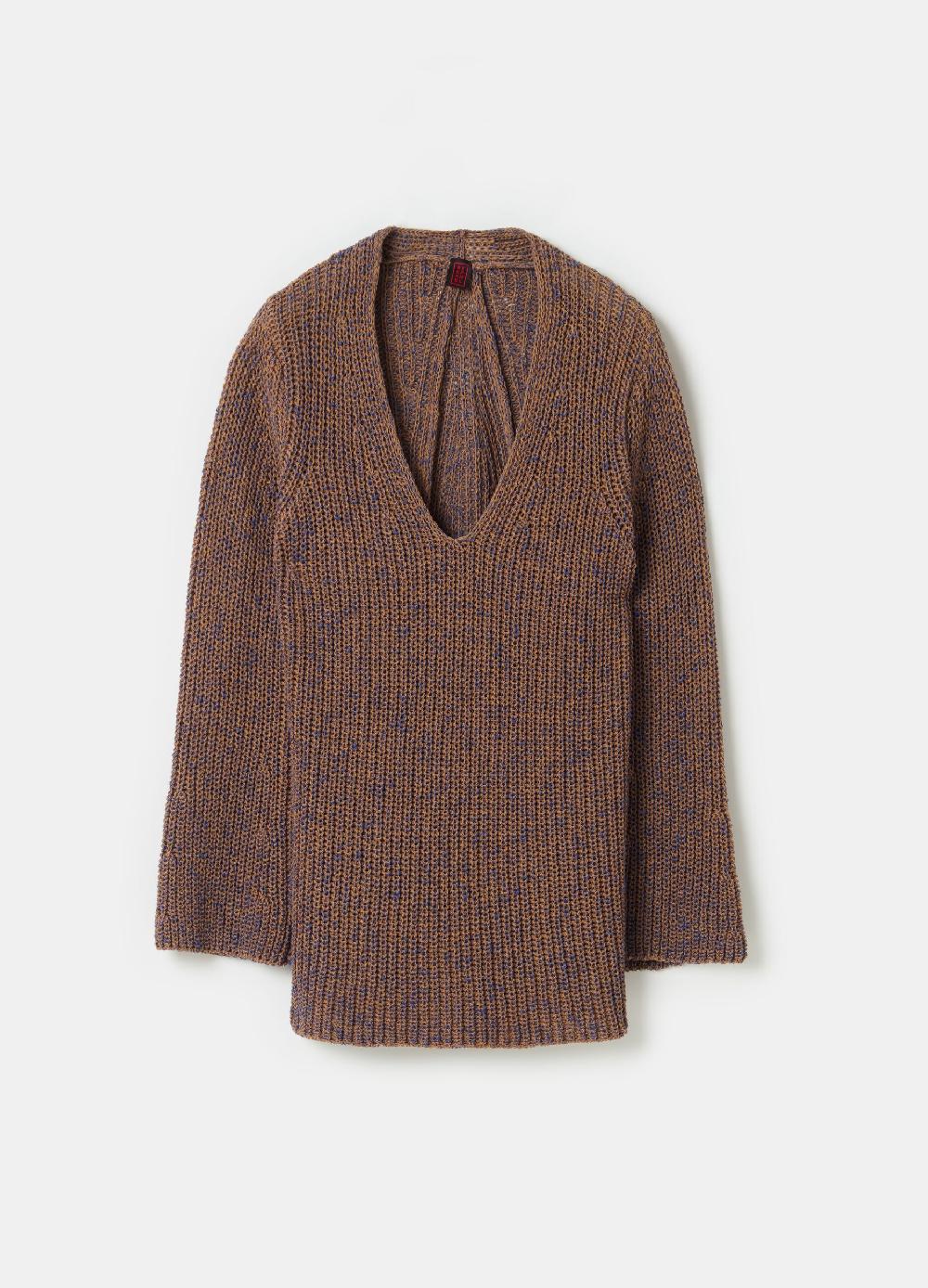 Stefanel Pullover Con Fantasia Bicolore Scollo A V