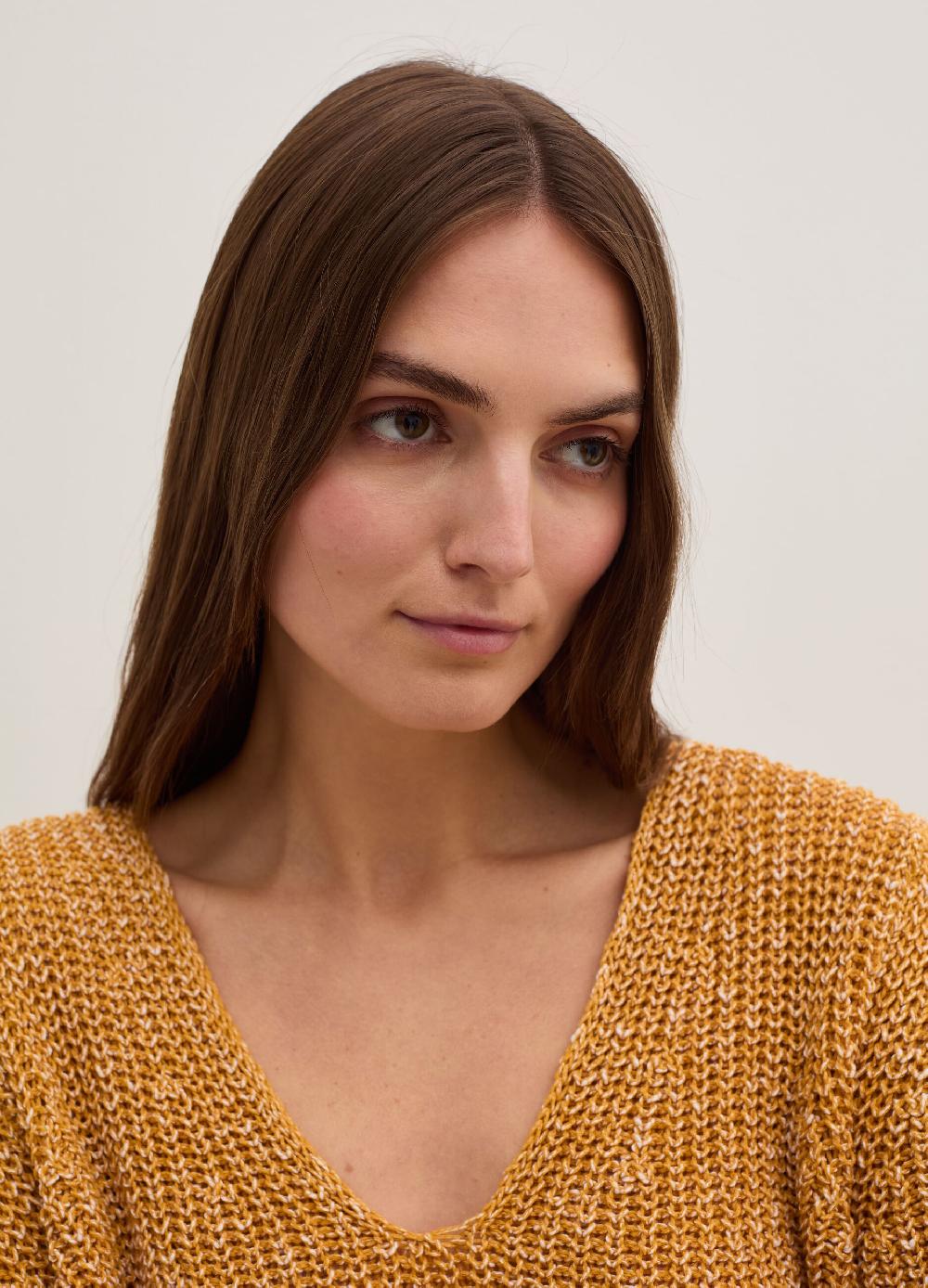 Stefanel Pullover Con Fantasia Bicolore Scollo A V