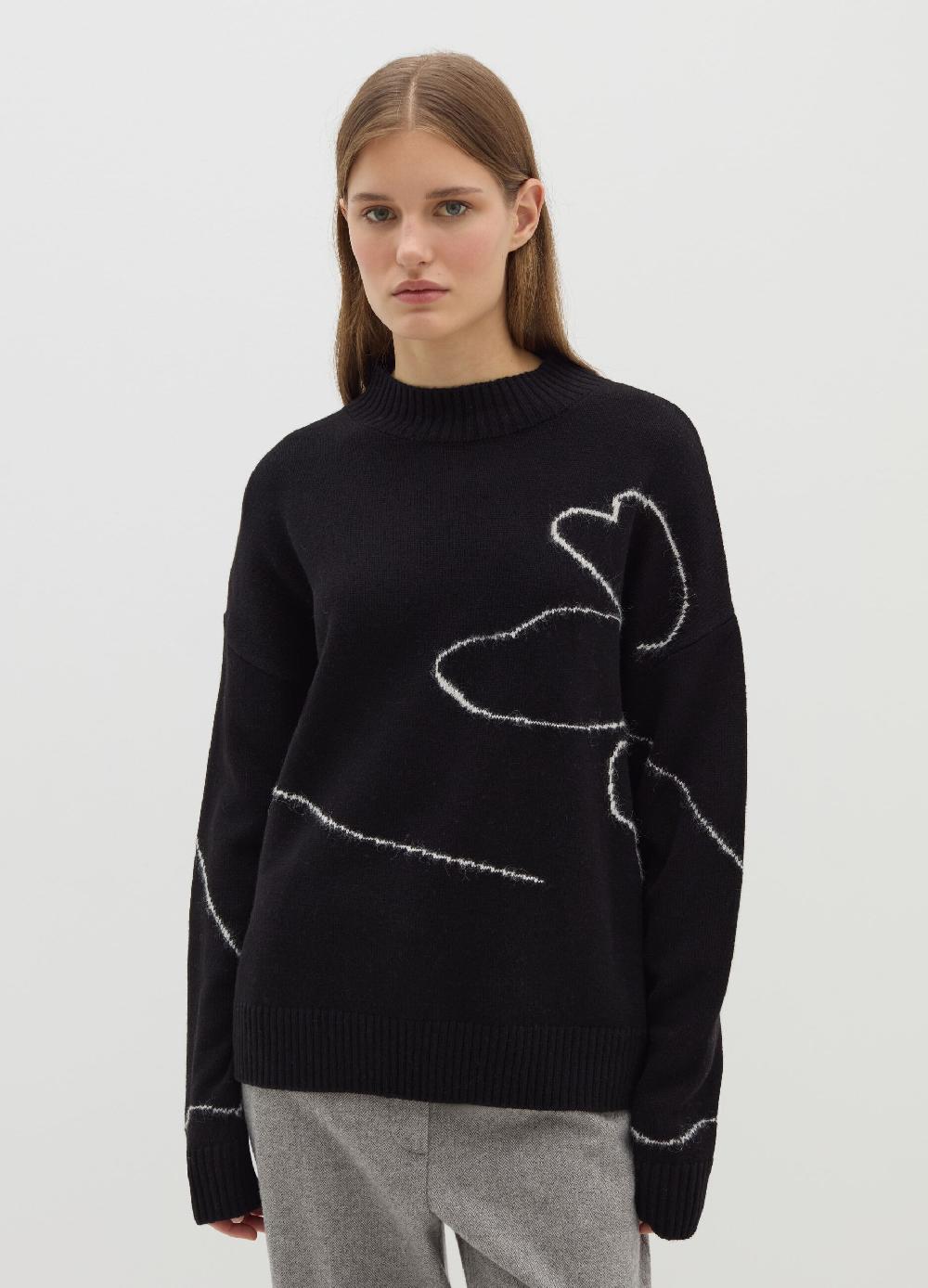 Stefanel Pullover Con Intarsio Floreale