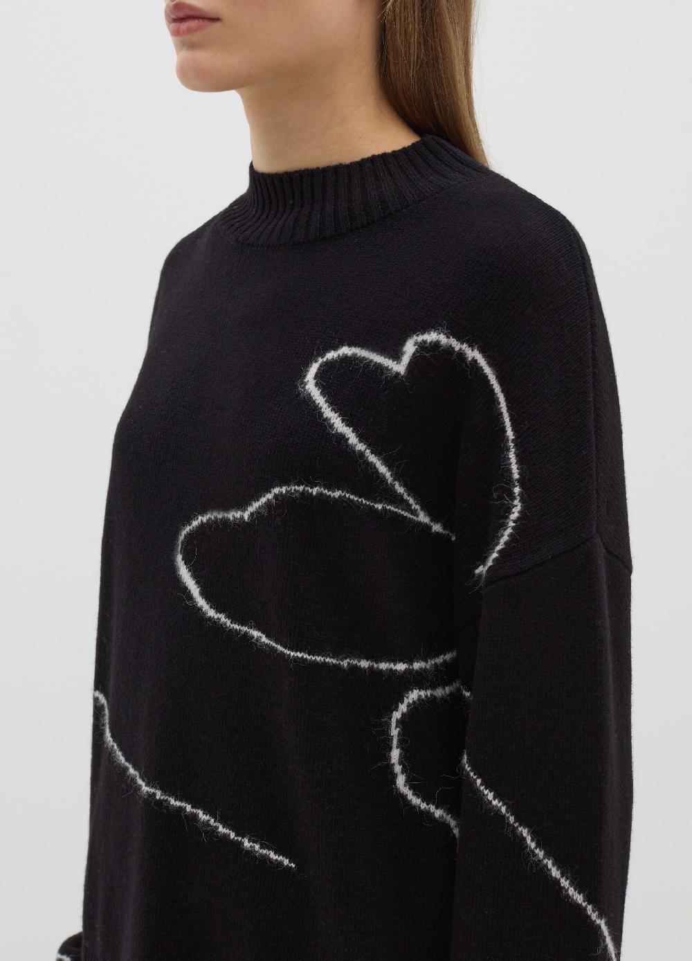 Stefanel Pullover Con Intarsio Floreale