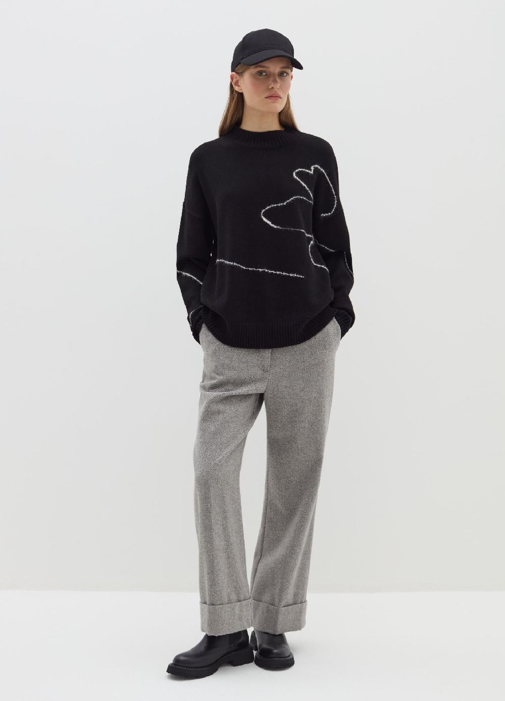 Stefanel Pullover con intarsio floreale