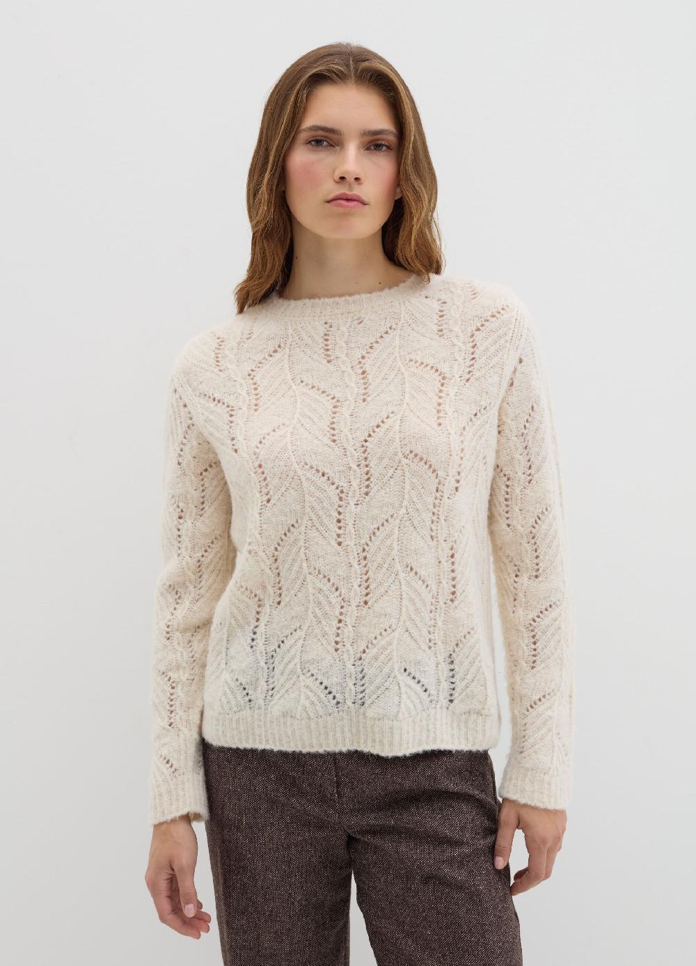 Stefanel Pullover Con Motivo Traforato
