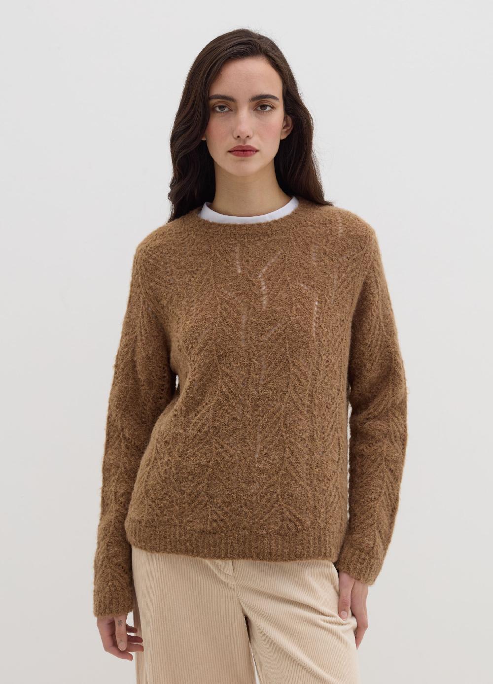 Stefanel Pullover Con Motivo Traforato