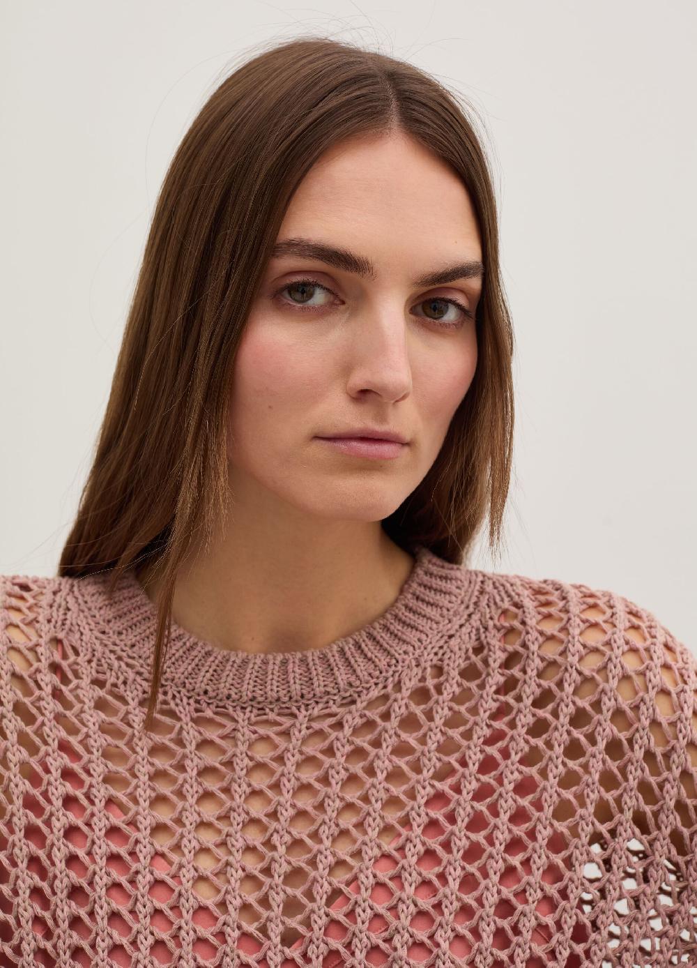 Stefanel Pullover Con Trama Forata Effetto Mouline