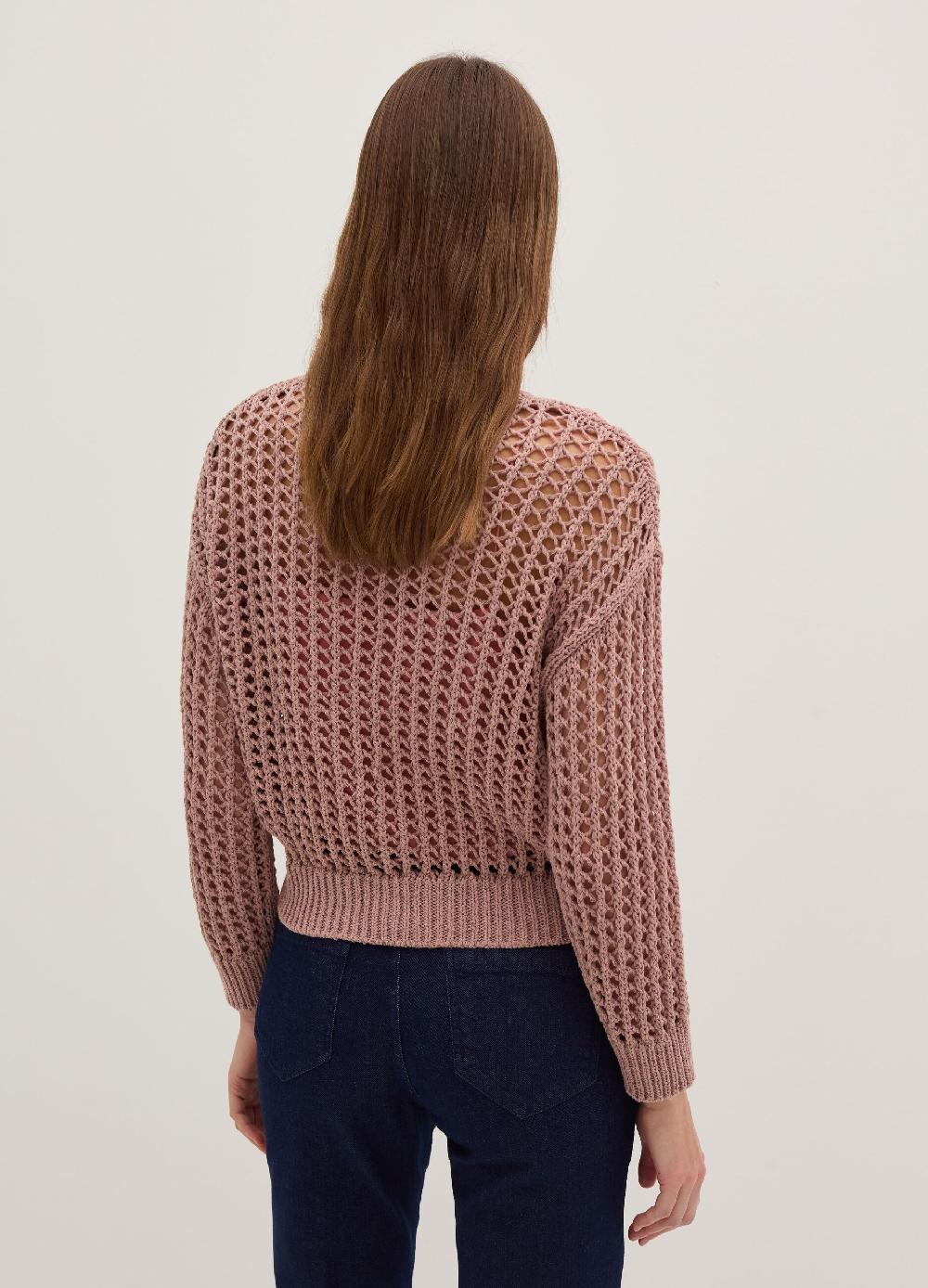 Stefanel Pullover Con Trama Forata Effetto Mouline