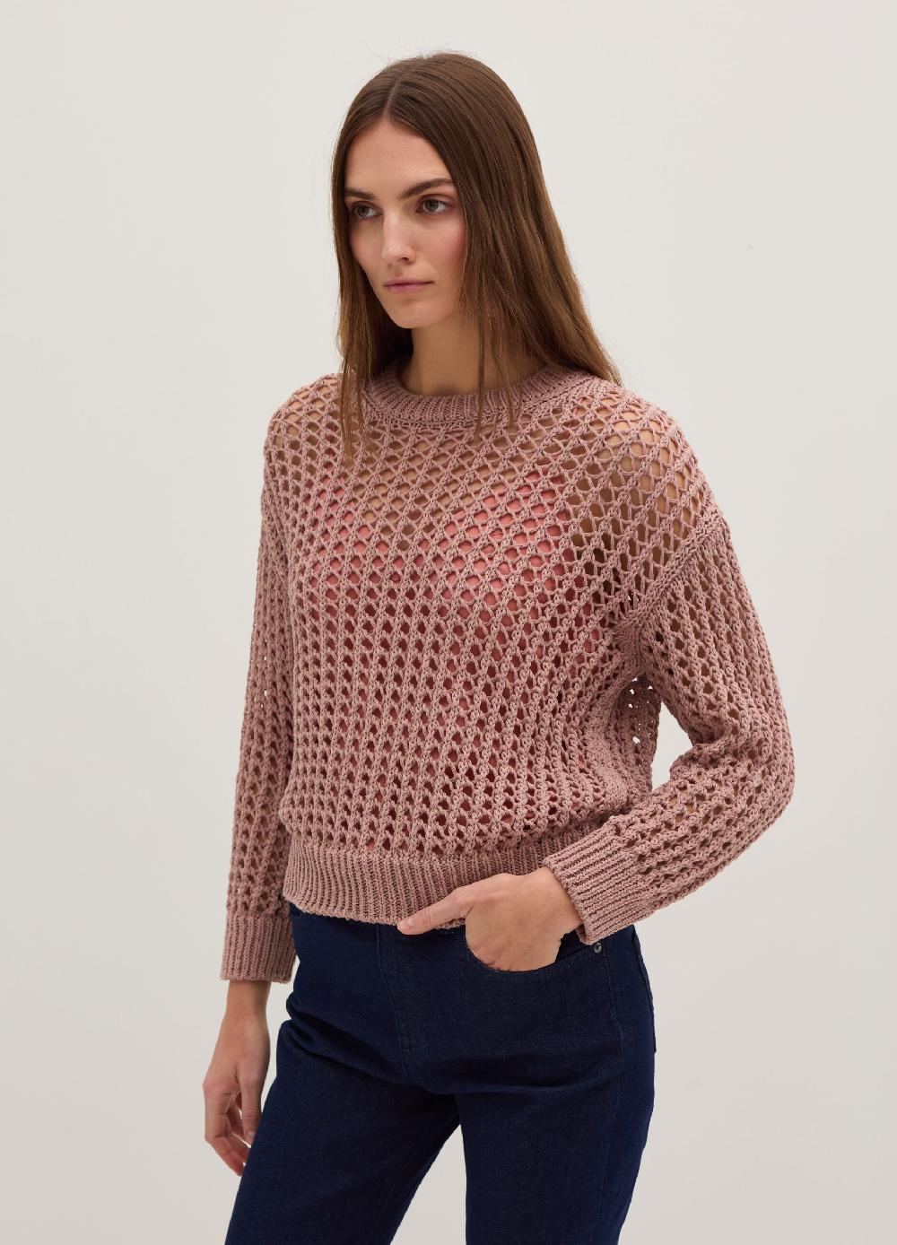 Stefanel Pullover con trama forata effetto mouline