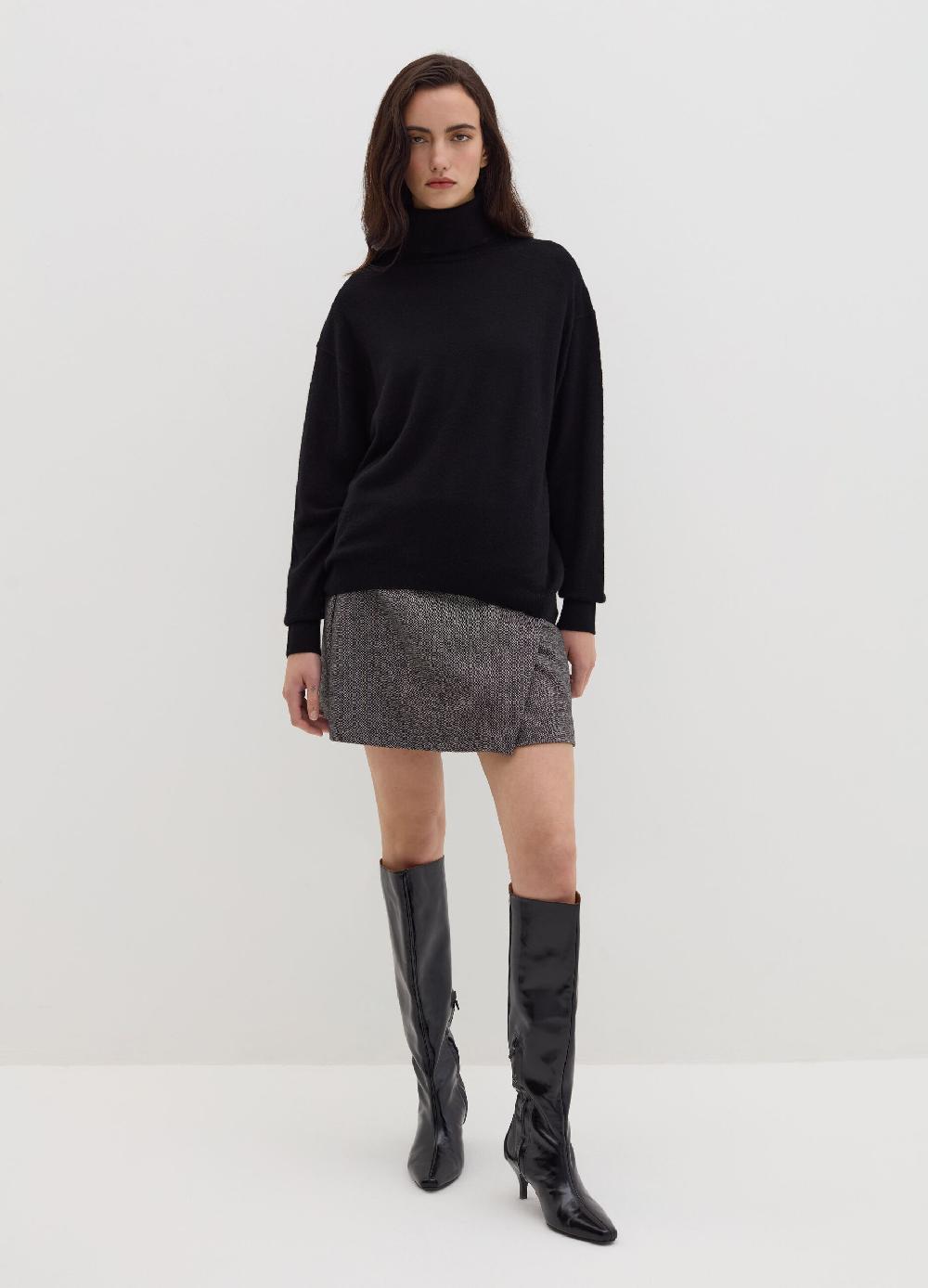 Stefanel Pullover in lana cardata a collo alto