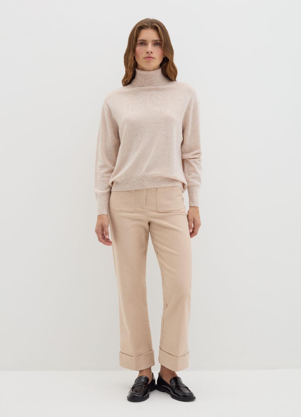 Stefanel Pullover in lana cardata a collo alto