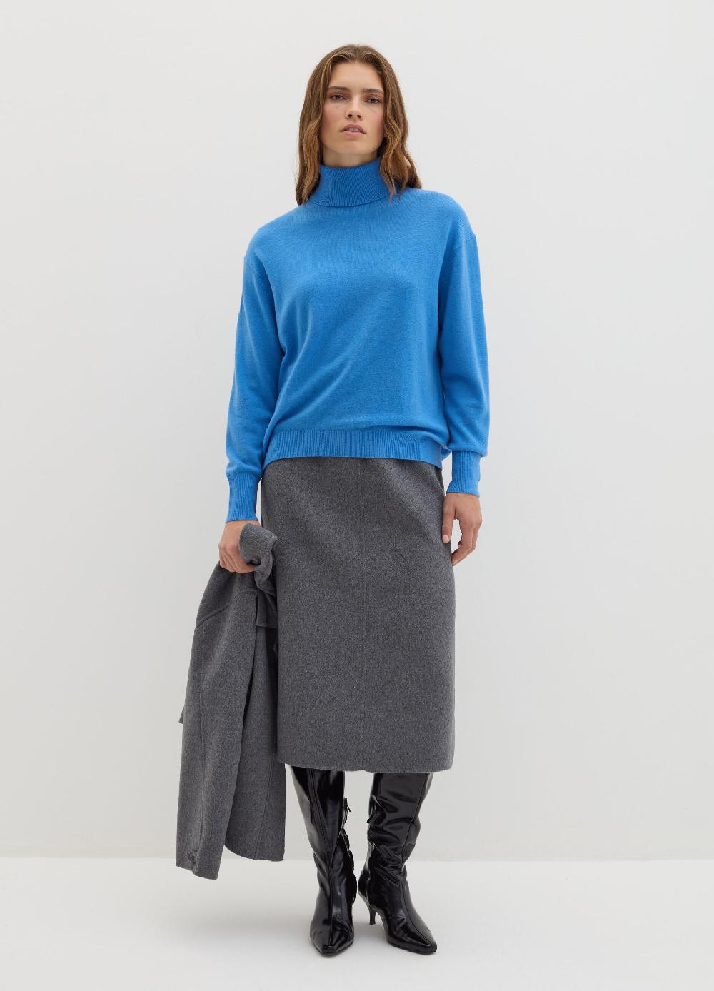 Stefanel Pullover in lana cardata a collo alto