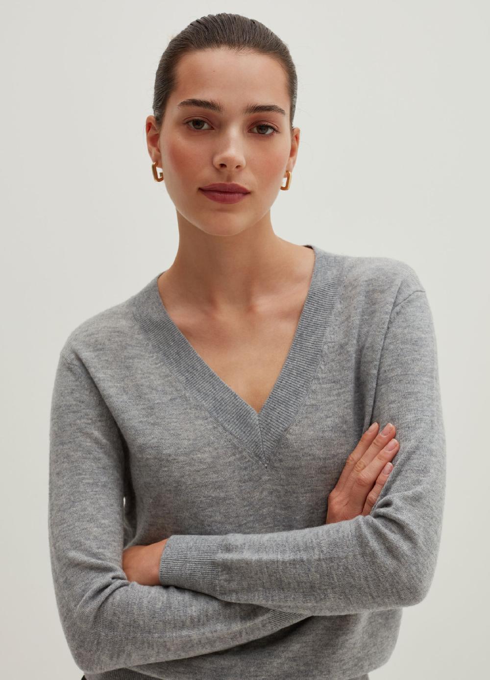 Stefanel Pullover In Lana Con Scollo A V