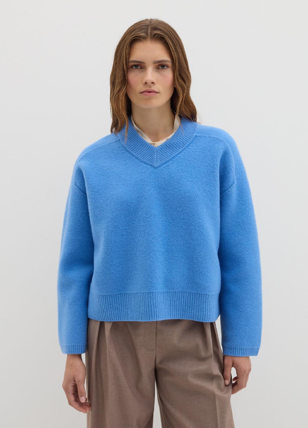 Stefanel Pullover In Lana Cotta Con Scollo A V