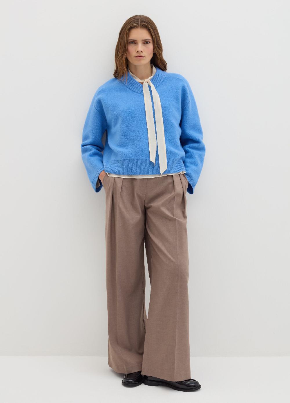 Stefanel Pullover in lana cotta con scollo a V