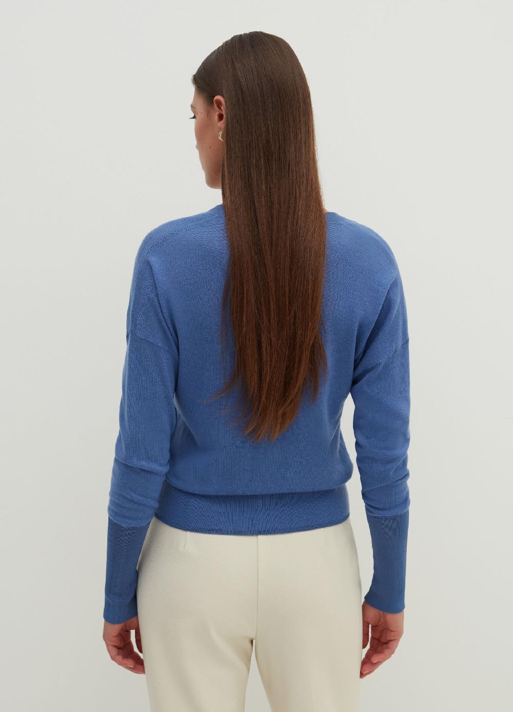 Stefanel Pullover In Lana E Seta Con Scollo A V