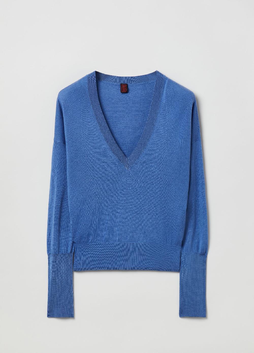 Stefanel Pullover In Lana E Seta Con Scollo A V