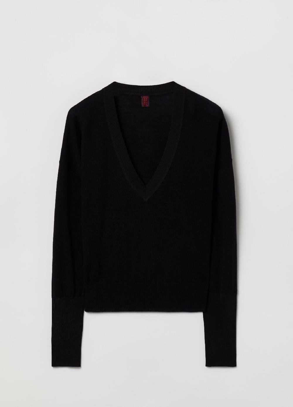 Stefanel Pullover In Lana E Seta Con Scollo A V