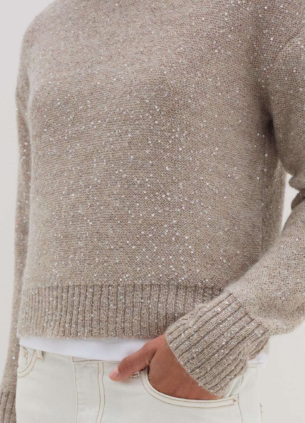 Stefanel Pullover In Mohair Con Micro Paillettes