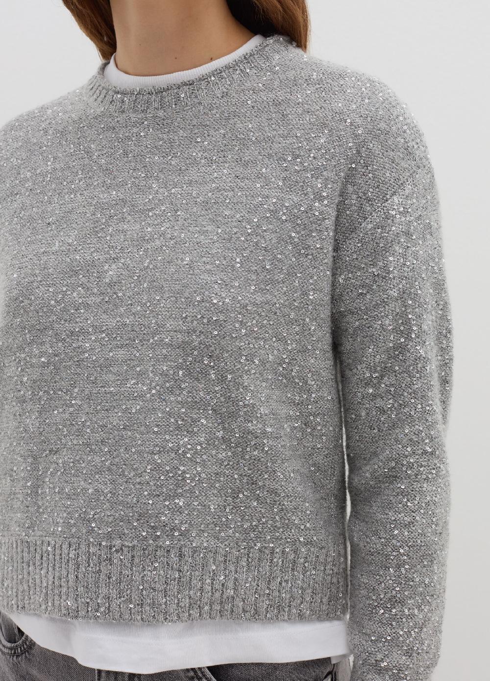 Stefanel Pullover In Mohair Con Micro Paillettes