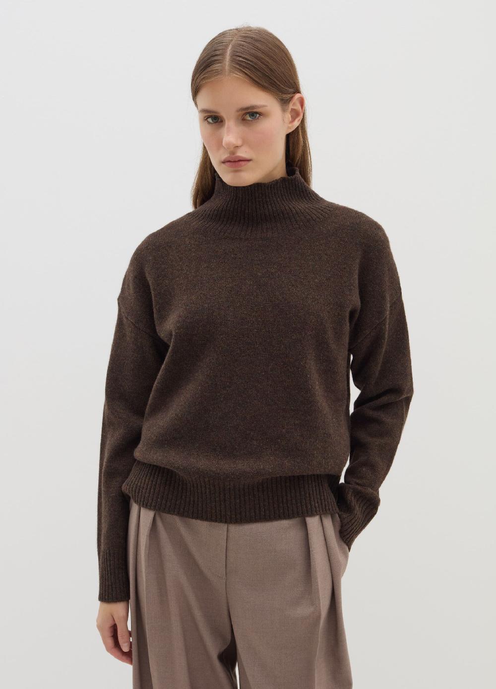 Stefanel Pullover Mock Neck In Lana Cardata