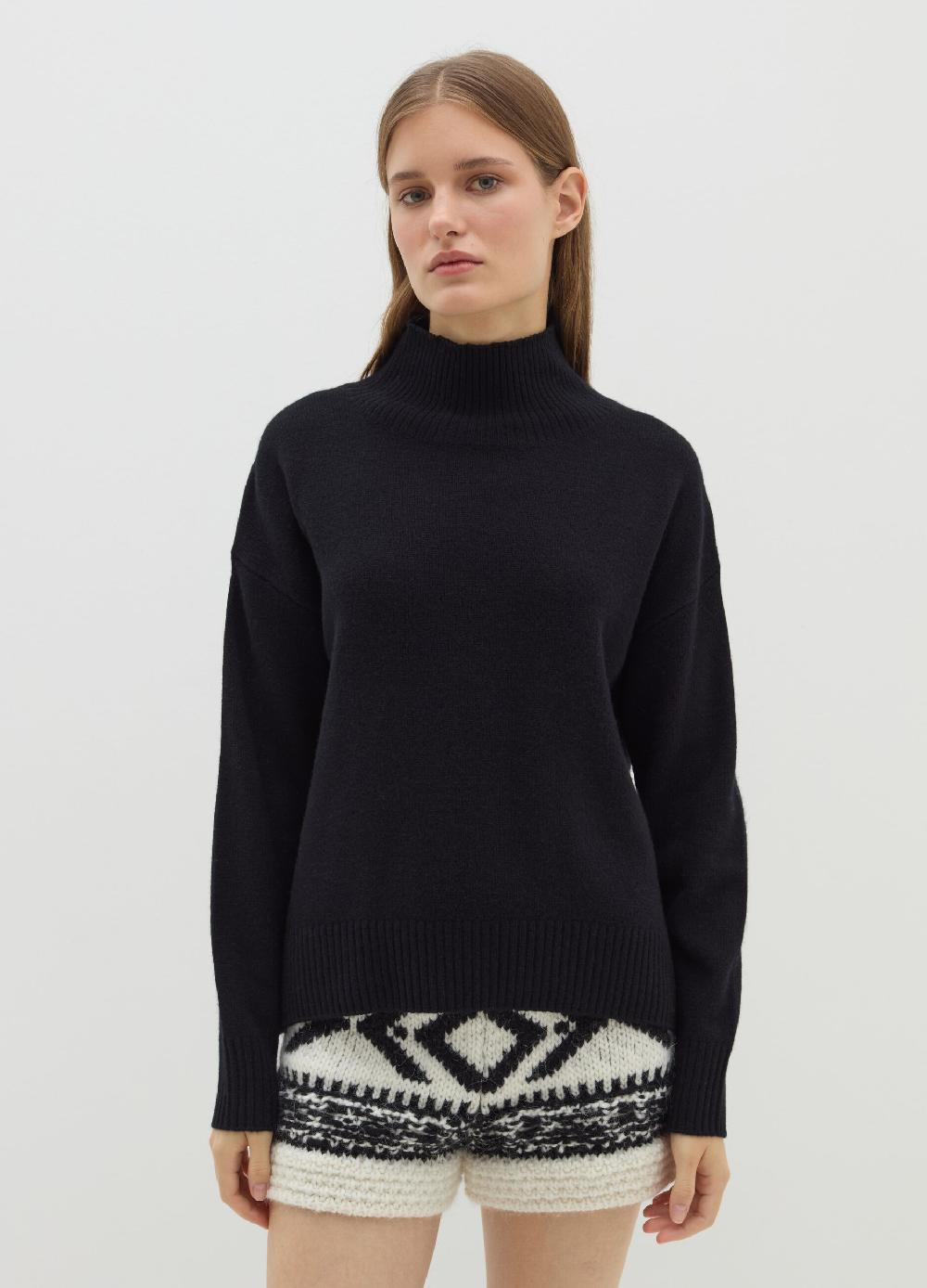 Stefanel Pullover Mock Neck In Lana Cardata