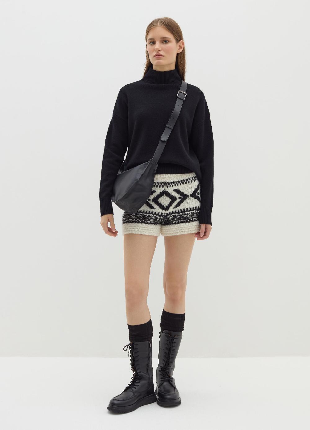 Stefanel Pullover mock neck in lana cardata