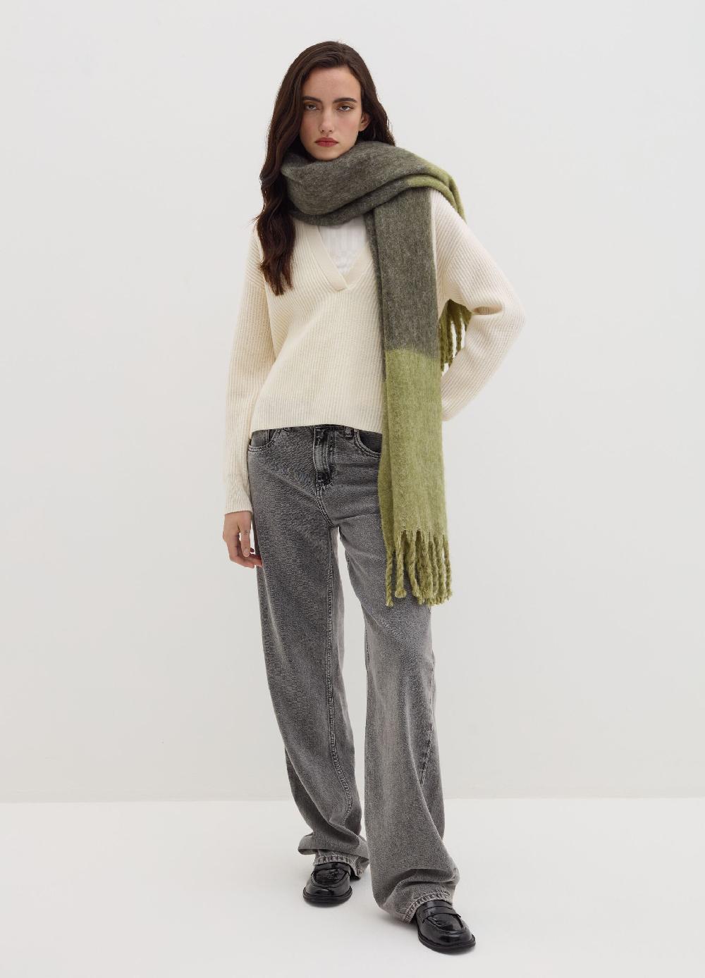 Stefanel Sciarpa color-block con frange