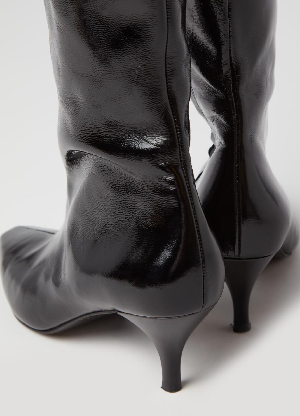 Stefanel Stivale Alto In Pelle Verniciata