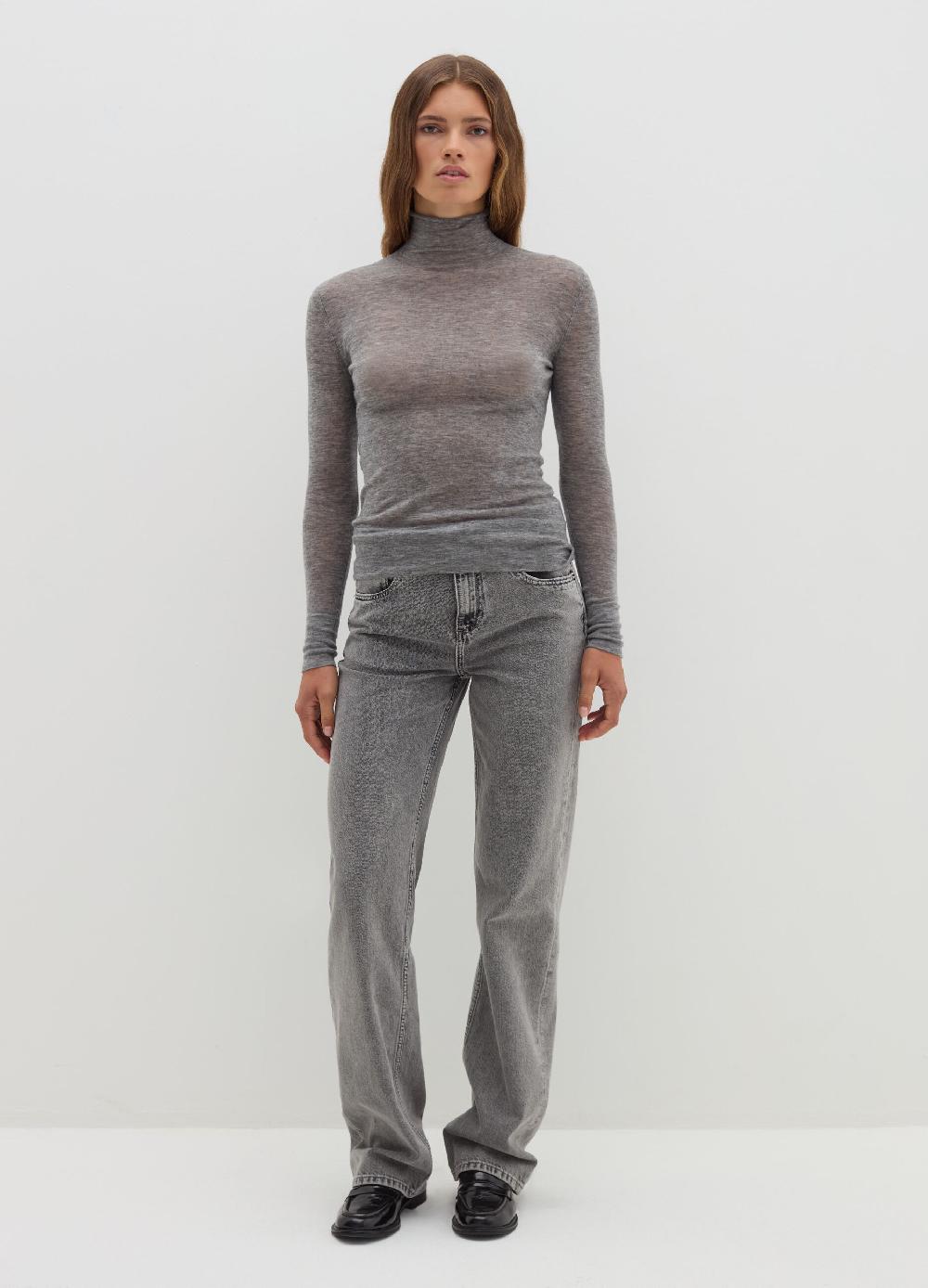 Stefanel T-shirt a collo alto con maniche lunghe