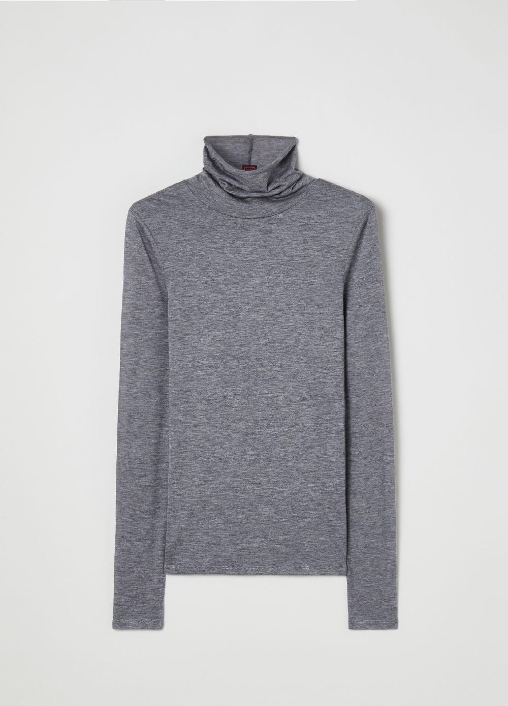 Stefanel T-shirt A Maniche Lunghe Con Collo Alto