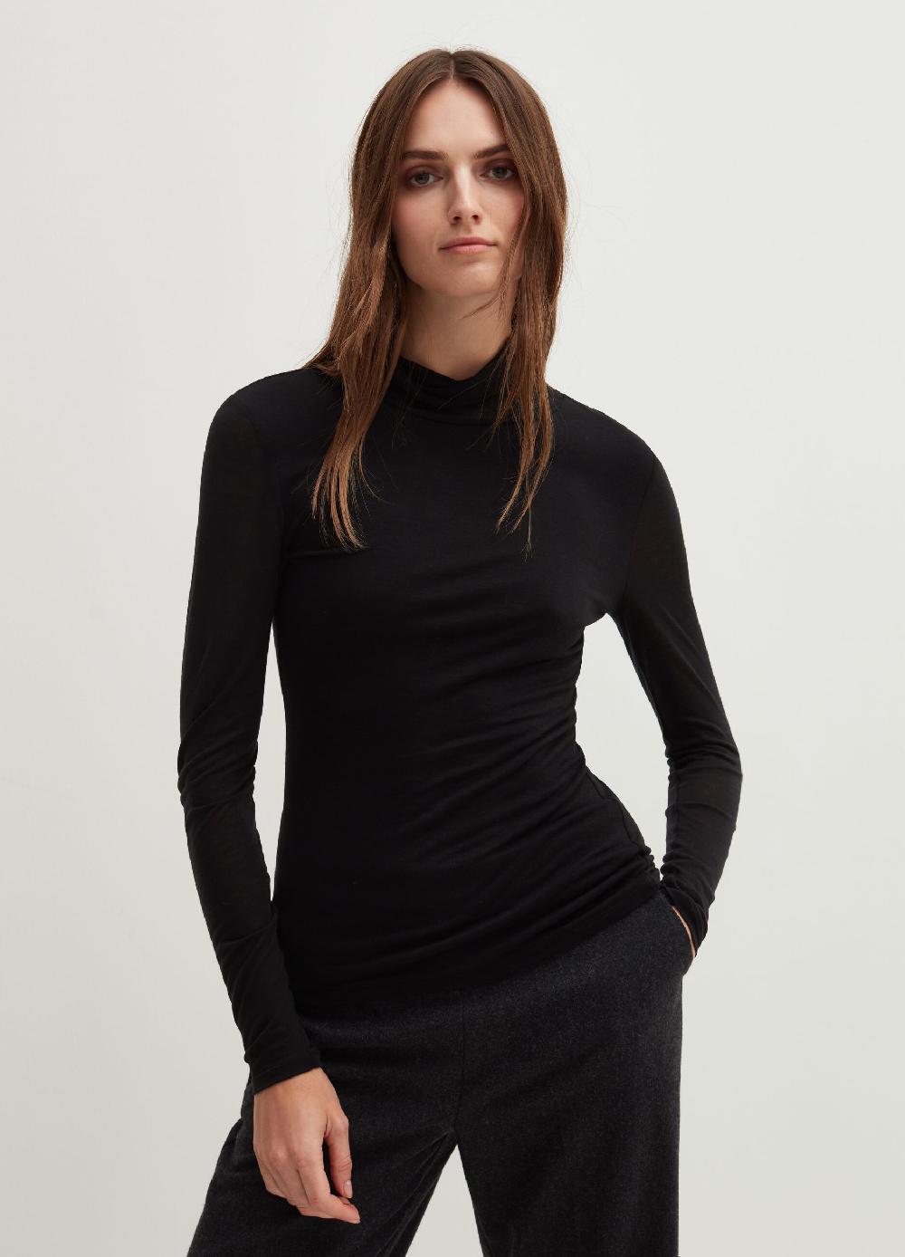 Stefanel T-shirt A Maniche Lunghe Con Collo Alto