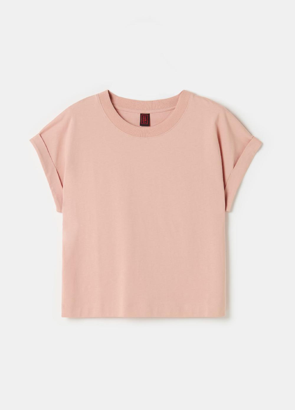 Stefanel T-shirt Boxy Fit Con Risvolti