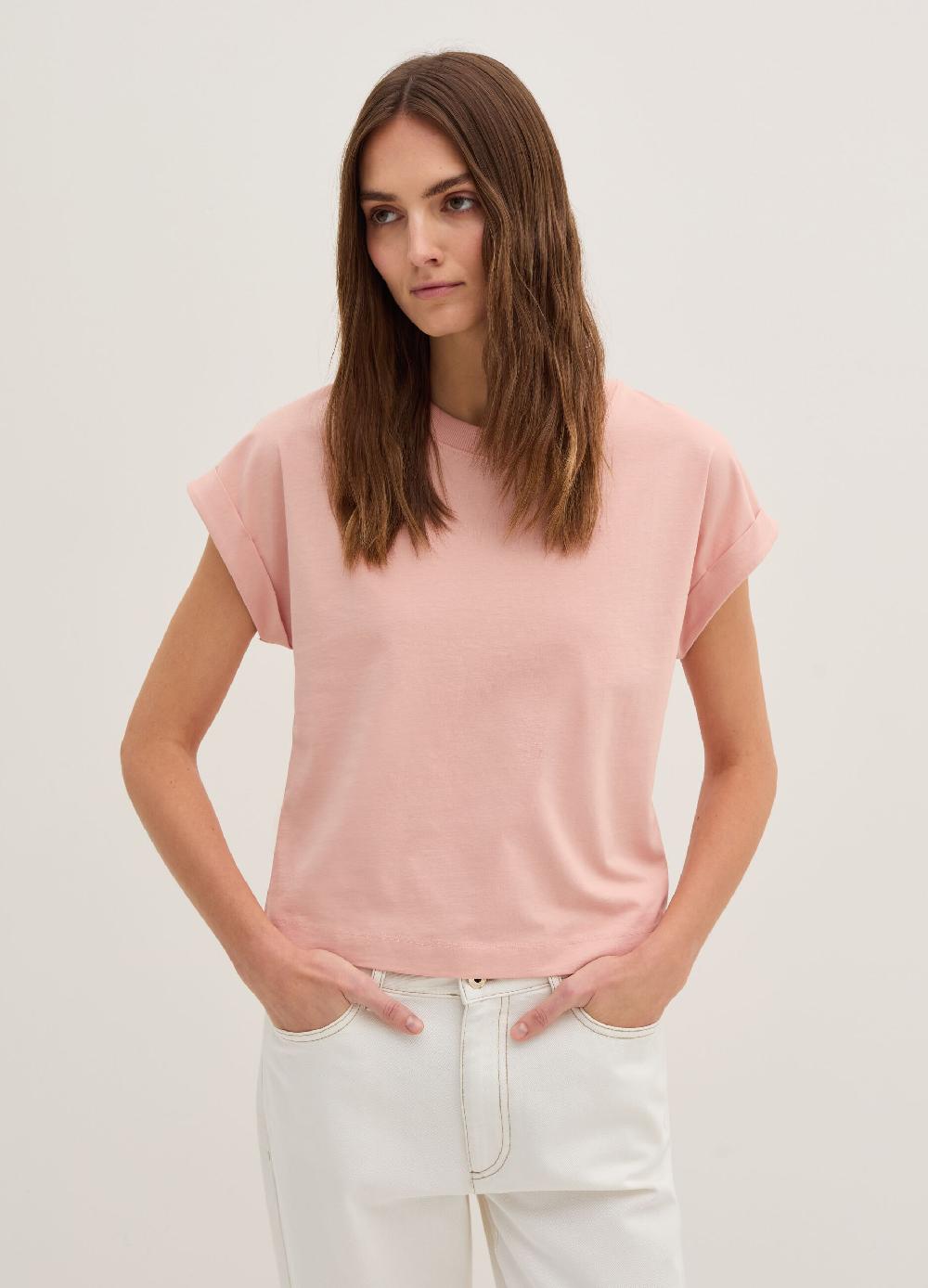 Stefanel T-shirt boxy fit con risvolti