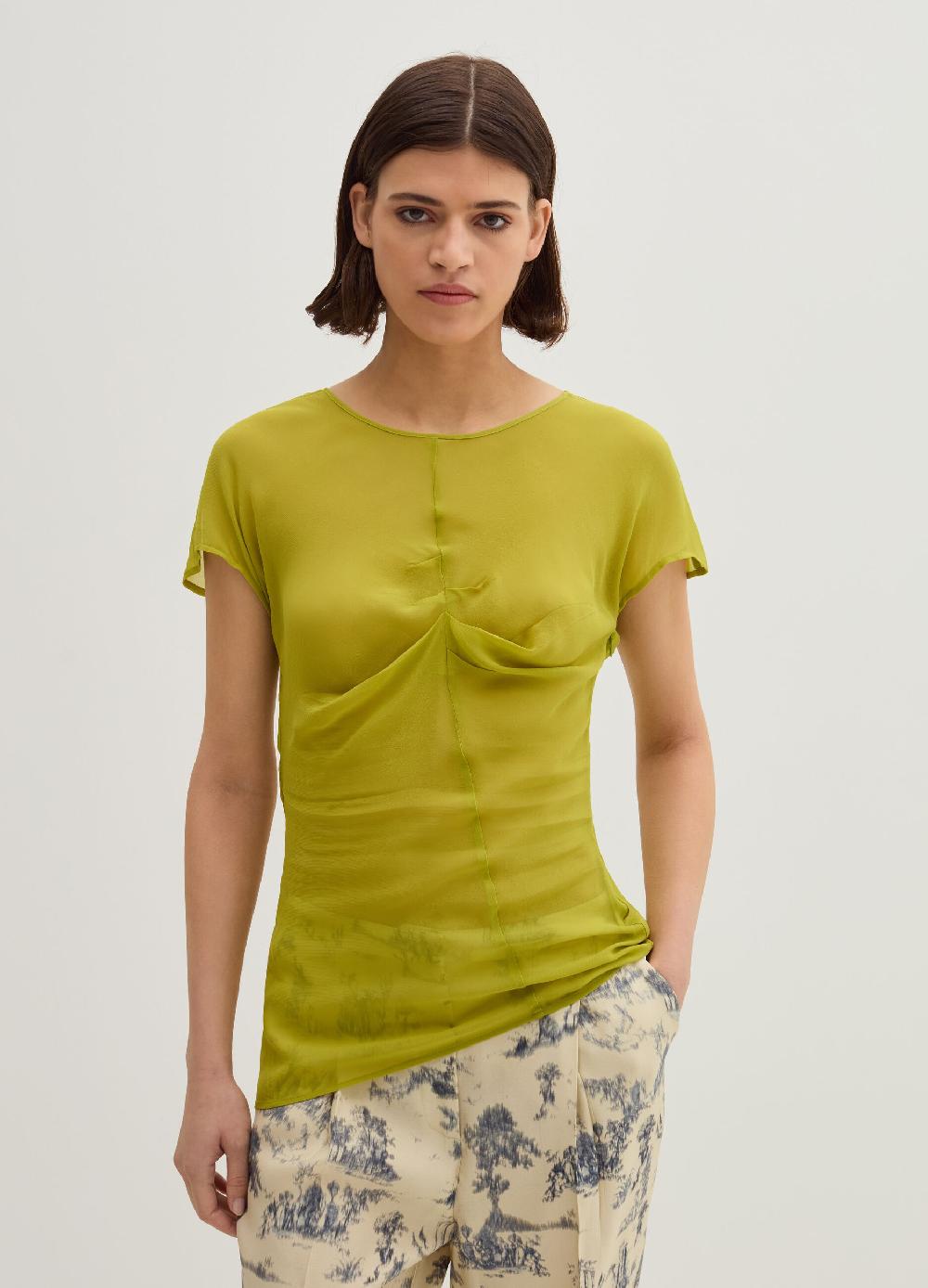 Stefanel T-shirt In Georgette Con Arricciatura