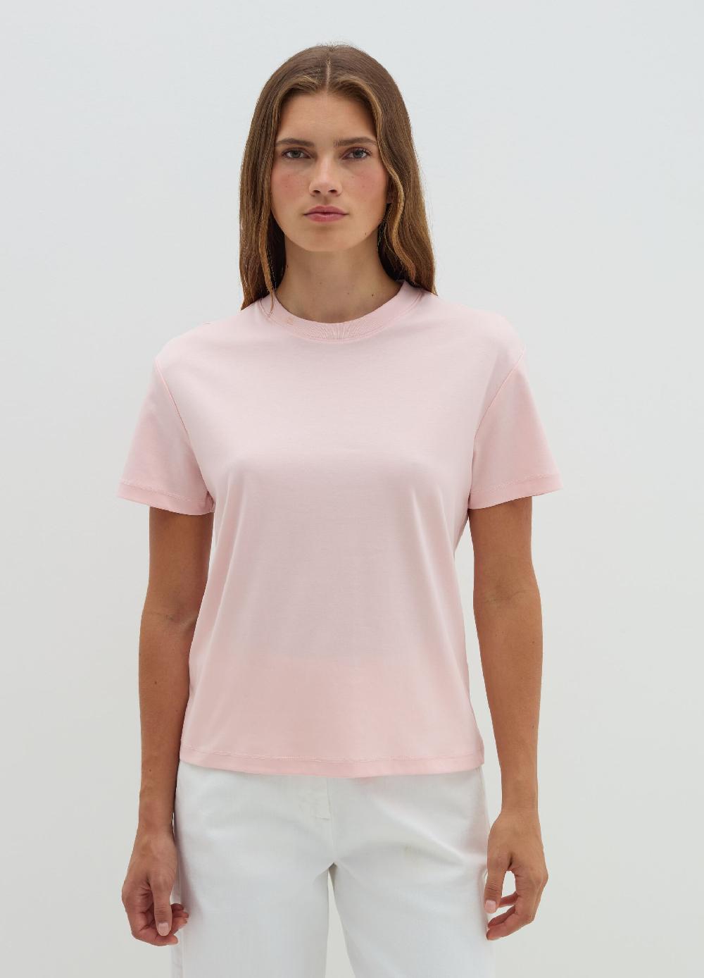 Stefanel T-shirt In Jersey Con Scollo Rotondo