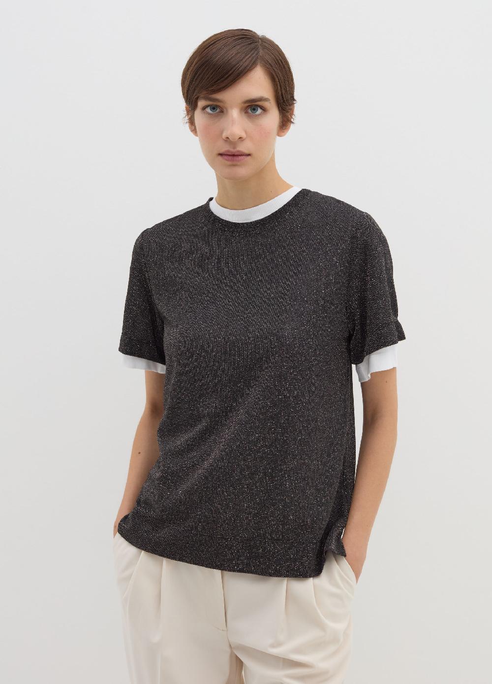 Stefanel T-shirt In Lurex Con Spacchetti