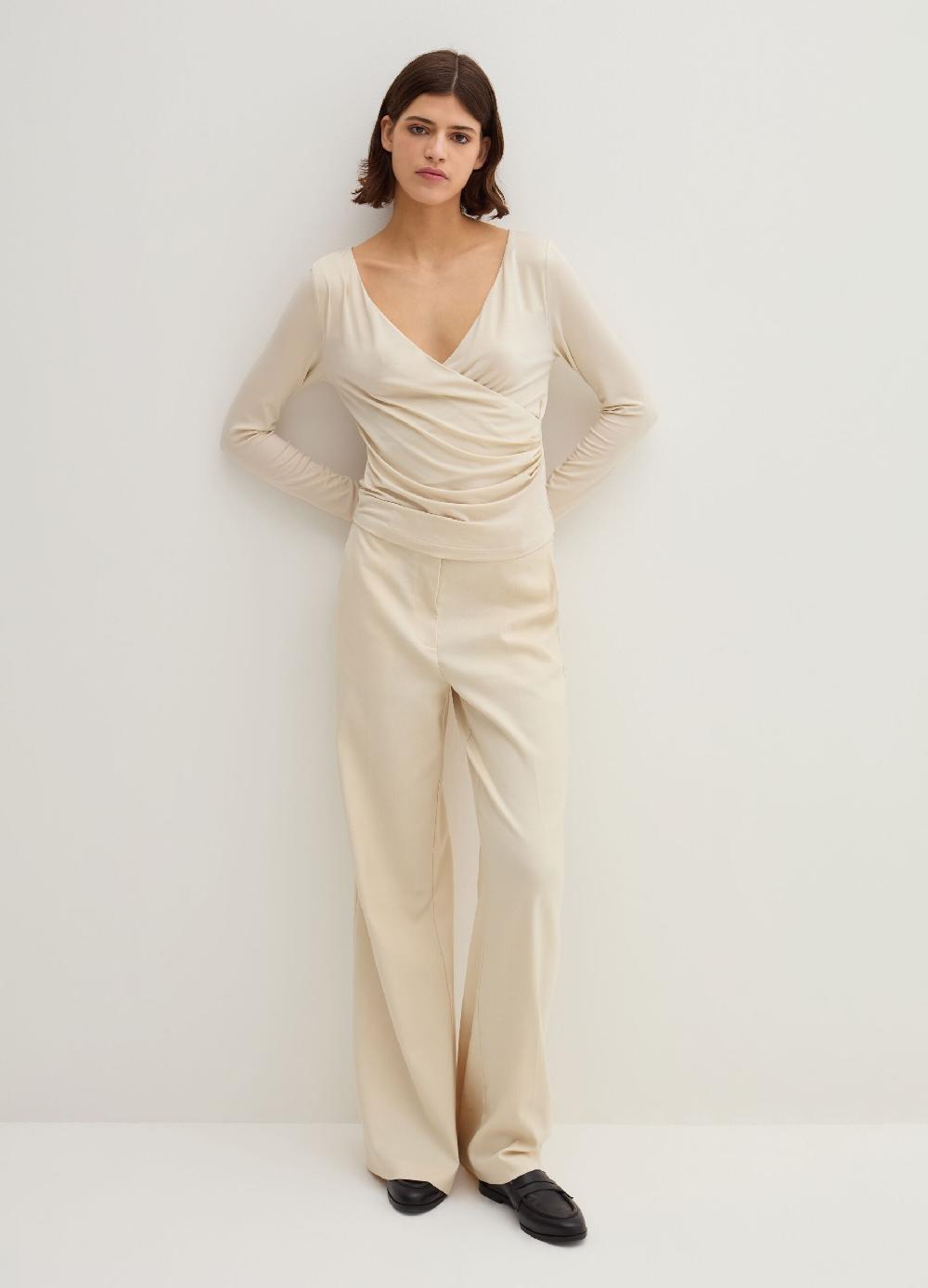 Stefanel T-shirt Scollo A V Con Incrocio